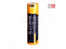 Аккумулятор 18650 Fenix 2600 mAh micro usd 