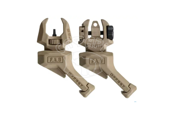 Целик и мушка FAB Defense FRBS OFFSET 45 градусов. Desert tan