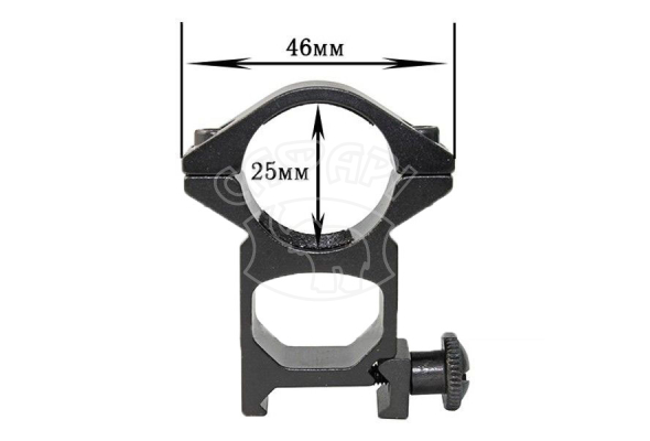 Кріплення для підствольного ліхтаря на Picatinny Fenix 25mm Ring Double